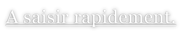 A saisir rapidement.